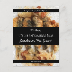 White Script Black Modern Family Recipe Postcard