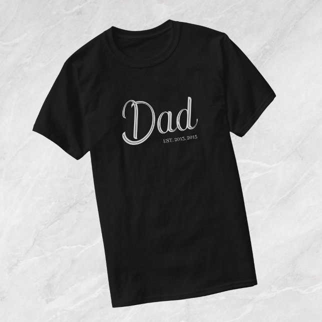 White Script Established Dad T-Shirt (Creator Uploaded)