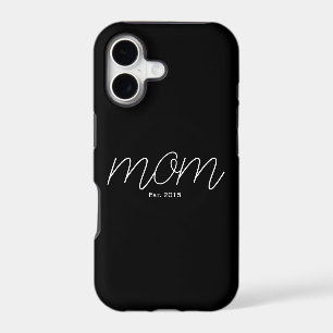 White Script Established Mom Black