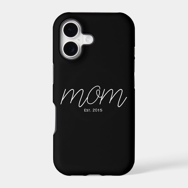 White Script Established Mom Black (Back)