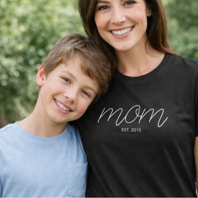 White Script Established Mom T-shirt (Creator Uploaded)
