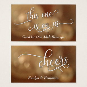 White Script & Gold Sphere Lights Drink Tickets