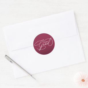 White Script Graduation Maroon Envelope Seal