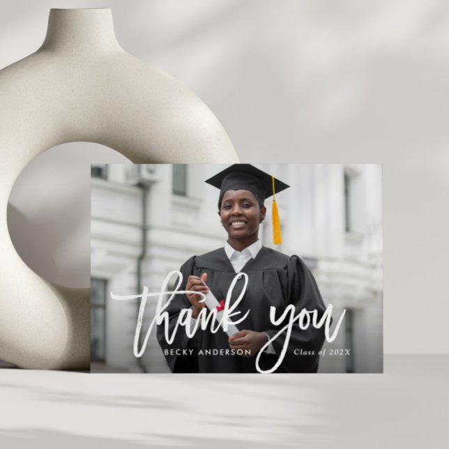 white script graduation thank you card  (Creator Uploaded)