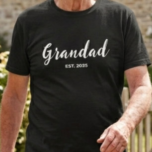 White Script Grandad Established T-Shirt