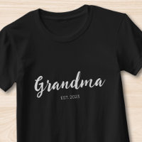 White Script Grandma Established Black