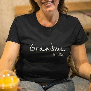 White Script Grandma Established T-Shirt