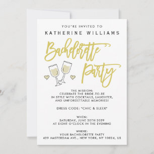 White Script Island Citrus Bachelorette Party Invitation