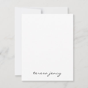 White Script Monogram Minimalist Modern Design Card