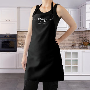 White Script Mum Established Year Apron