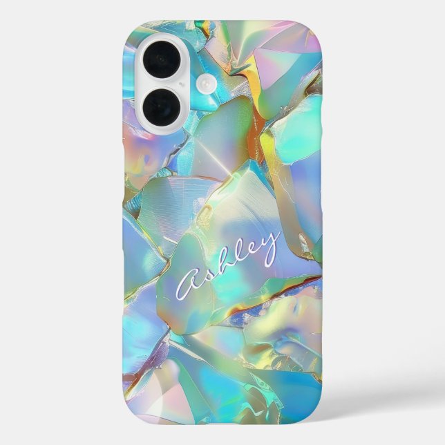White Script Name on Opal Background Case-Mate iPhone Case (Back)