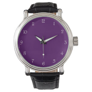 White Script Numbers On Purple Mens cn Watch