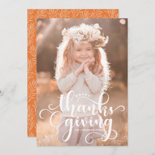 White Script Overlay Photo Happy Thanksgiving 
