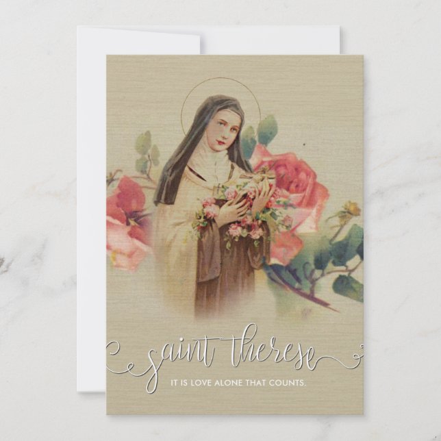 White Script Overlay | St. Therese Novena Prayer (Front)