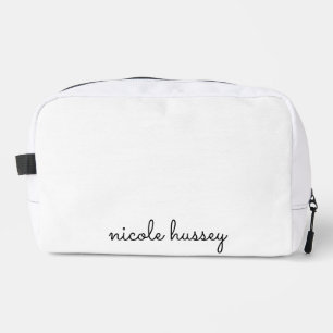White Script    Stylish Monogram Modern Dopp Kit