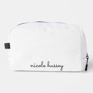 White Script | Stylish Monogram Modern Dopp Kit