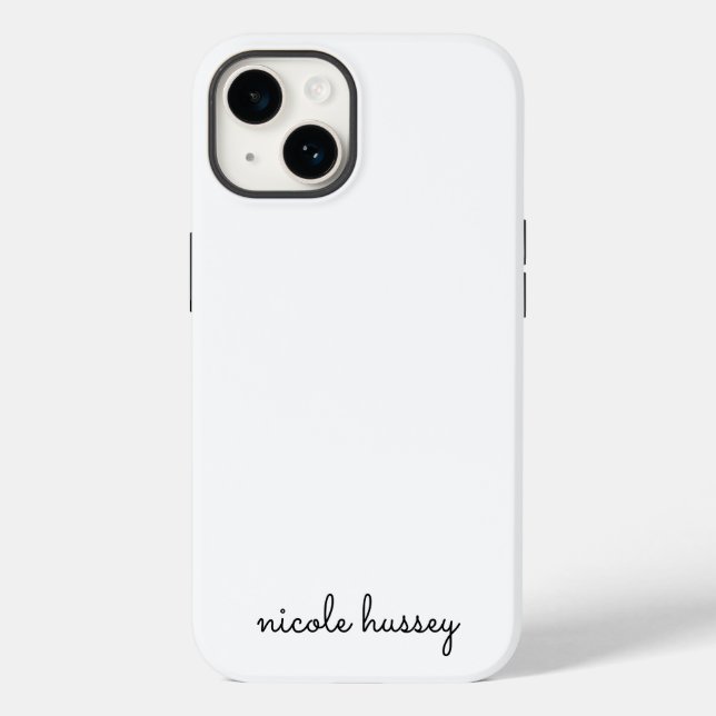 White Script  | Stylish Monogram Modern Minimalist Case-Mate iPhone Case (Back)
