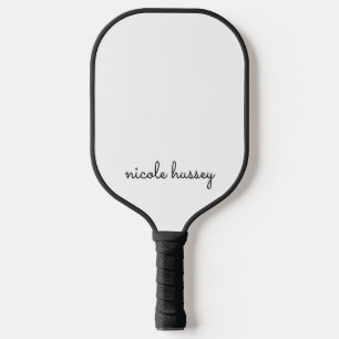 White Script    Stylish Monogram Modern Pickleball Paddle