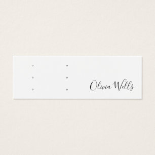 White Script Three Pair Stud Earring Holes
