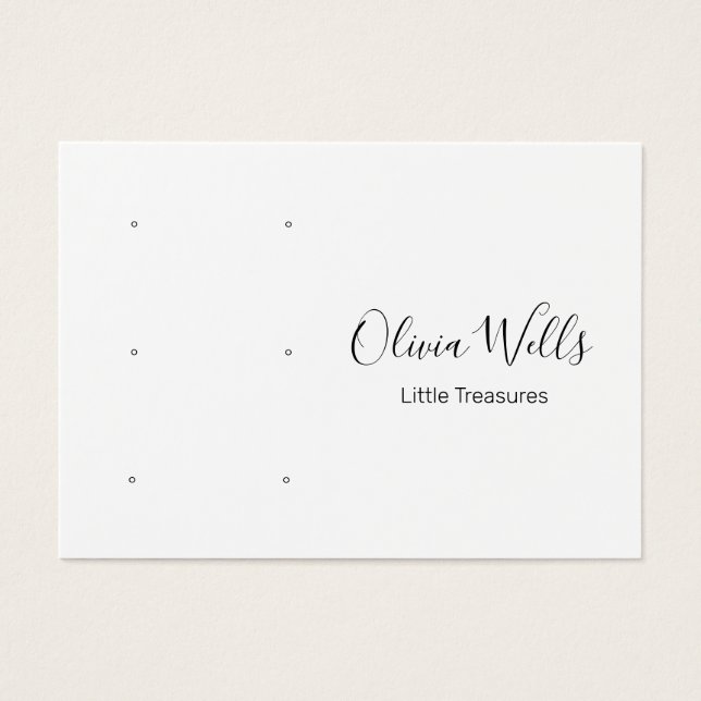 White Script Three Pair Stud Earring Holes   (Front)