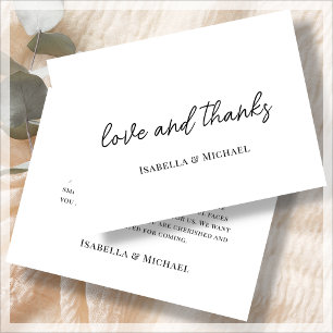 White Script Wedding Thank You Cards