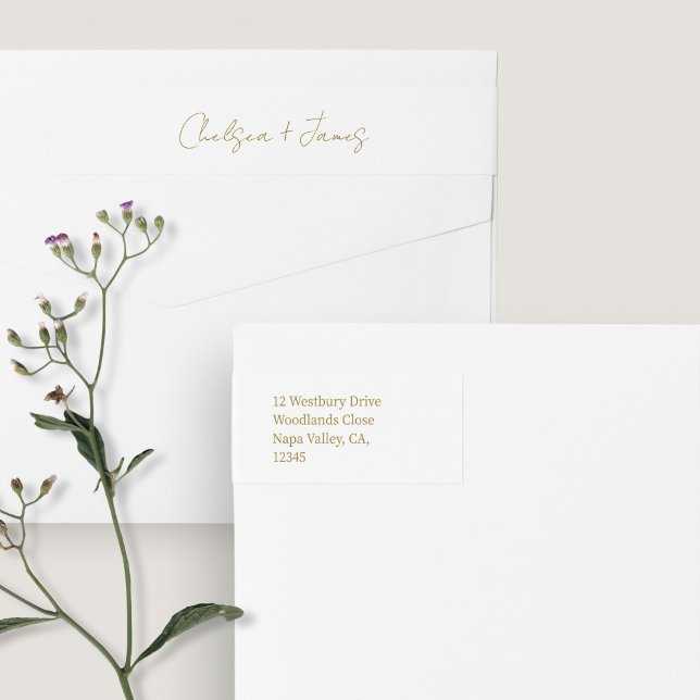 White | Script Welcome Wedding Address Wrap Around Label (Creator Uploaded)