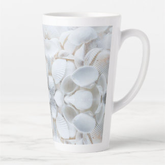 White sea shells latte mug