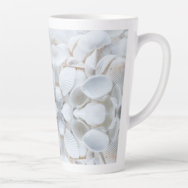 White sea shells latte mug (Right)