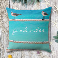 White Seagull Beach Birds Photo Good Vibes Quote