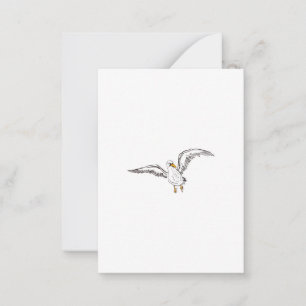 White seagull bird card