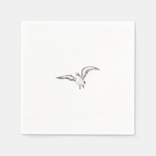 White seagull bird napkin