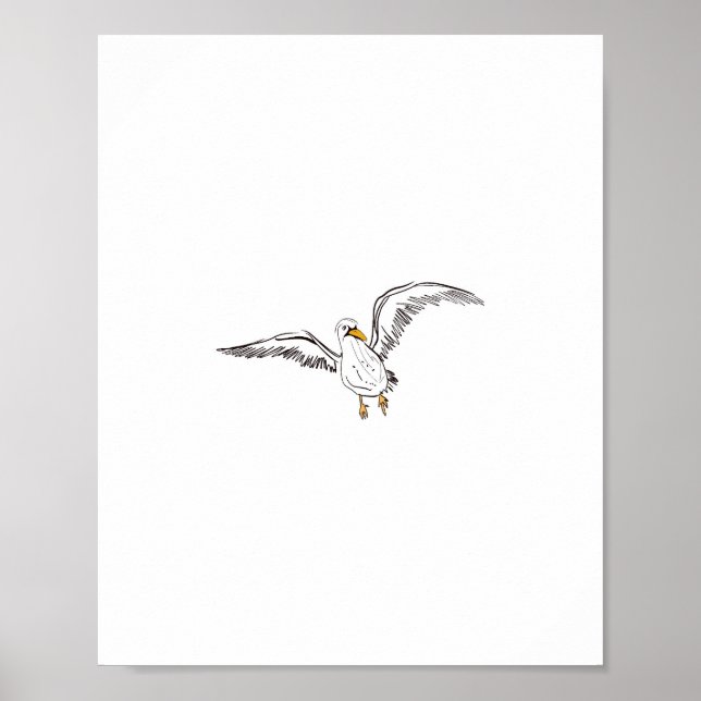 White seagull bird poster (Front)
