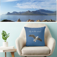 White Seagull Flying Deep Blue Sky Inspirational