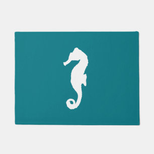 White Seahorse Doormat