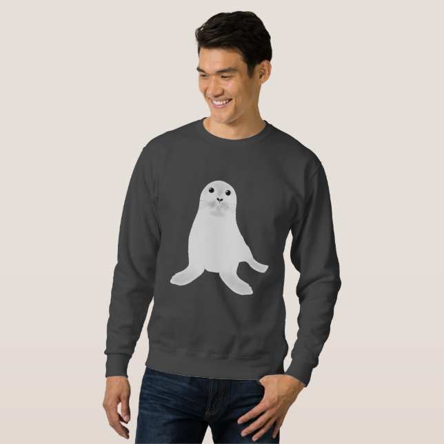 White Seal Mens Sweatshirt (Front Full)