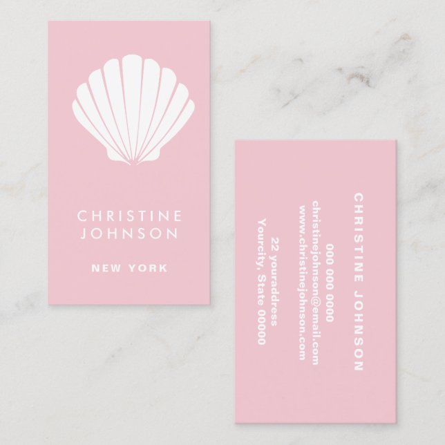 white seashell business card (Front/Back)