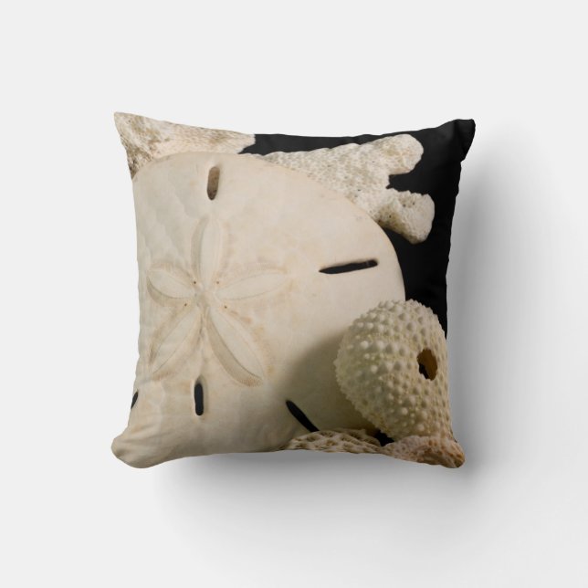 White Seashells And Sand Dollar Cushion (Front)