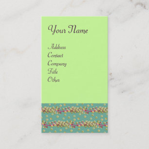 WHITE SEEDS , light yellow green pink Business Card