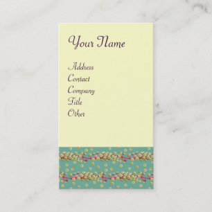 WHITE SEEDS , light yellow green pink Business Card