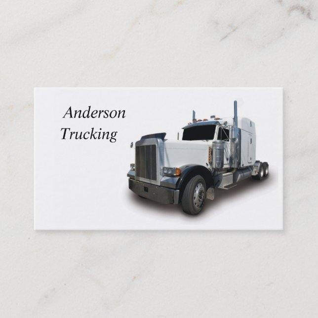 White Semi Business Card. Card (Front)