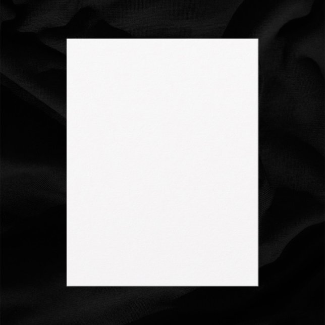 White Semi-Gloss 4.25" x 5.5" Blank Wedding RSVP Card (In Situ of white semi-gloss RSVP card on black background)
