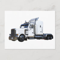 White Semi Tractor Trailer
