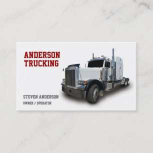 White Semi Truck Driver Business Card