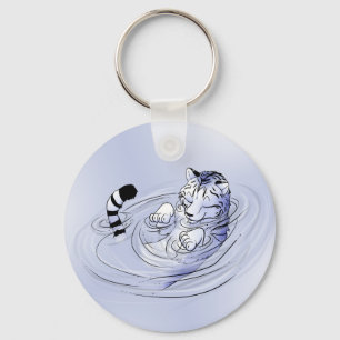 White Serenity Tiger Key Ring