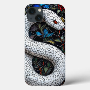 White Serpent Minimal Clean Aesthetic iPhone 13 Case