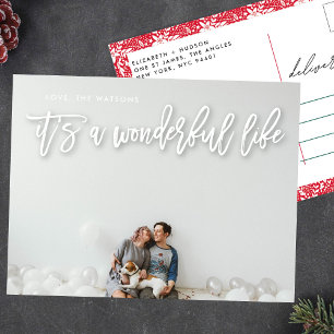 White Shadow It's a Wonderful Life Christmas Holiday Postcard