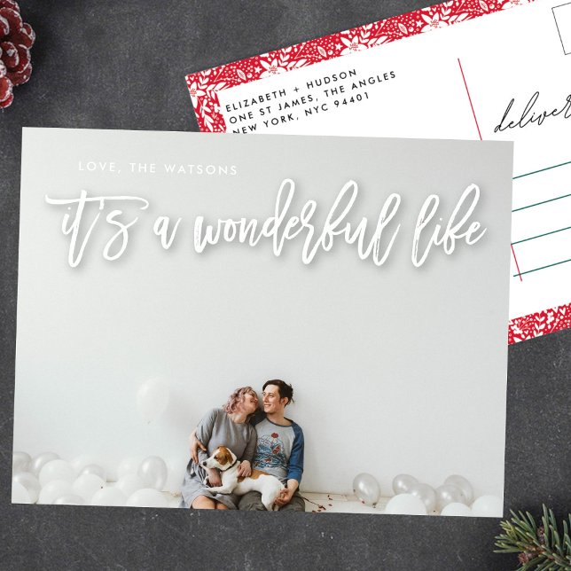 White Shadow It's a Wonderful Life Christmas Holiday Postcard (Creator Uploaded)