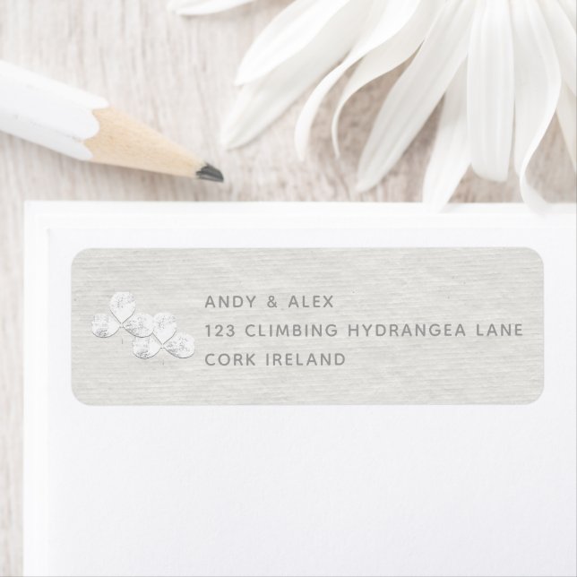 White Shamrock Wedding Return Address Envelope (Insitu)