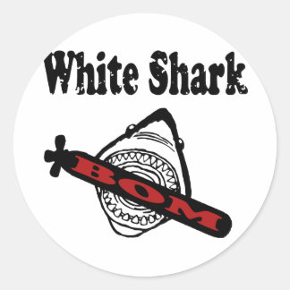 White Shark Classic Round Sticker