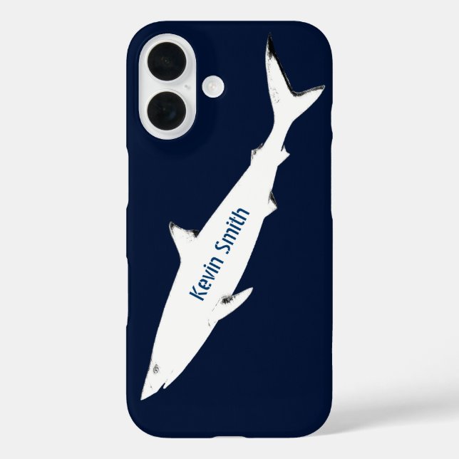 white shark personalized Case-Mate iPhone case (Back)